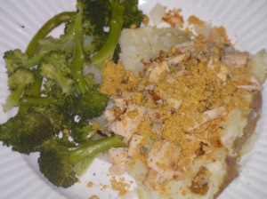 Baked Potato with Turkey and Broccoli